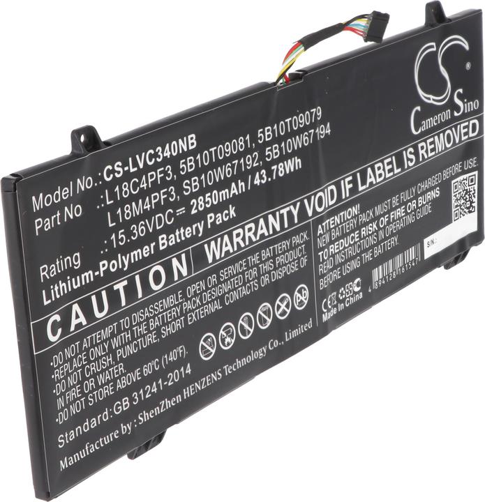 AccuCell Akku passend für Lenovo L18M4PF3, 5B10T09079, Lenovo IdeaPad C340-14IWL, 15,36V, 2850mAh (2850 mAh)