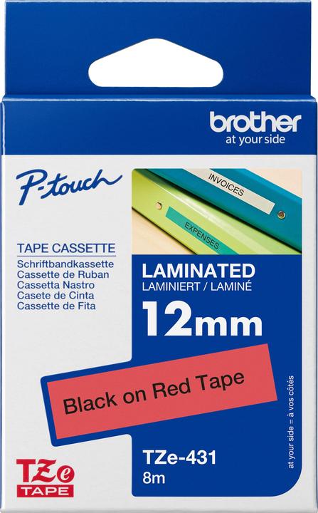 Actual product image Brother Tze-431 (1.20 cm, Red)