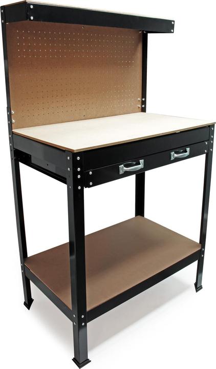 Produktbild Wiltec Werkbank 800x500x1400mm mit Lochwand Werkzeugbank Arbeitstisch Werktisch (140 cm, 50 cm)