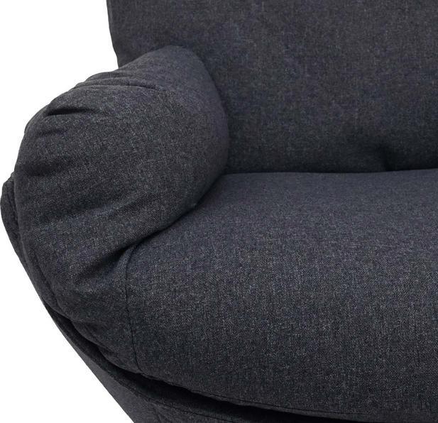 Produktbild Mendler Relaxsessel + Hocker HWC-L12, Fernsehsessel Wippfunktion, drehbar, Metall Stoff/Textil - dunkelgrau