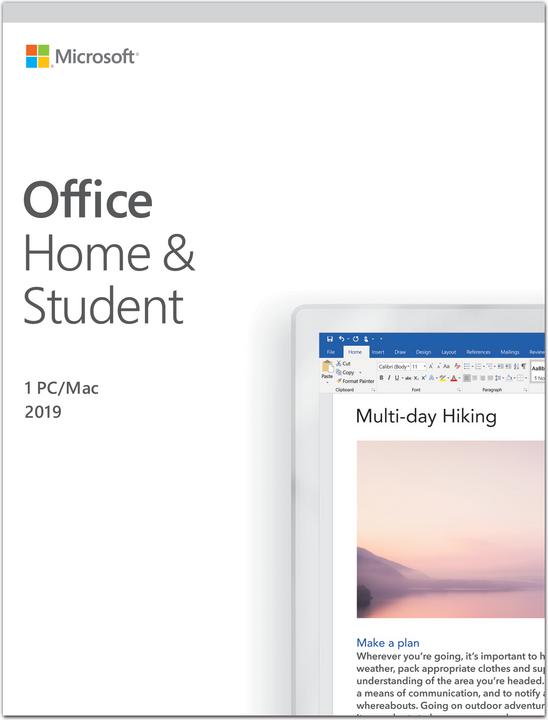 Produktbild Microsoft Office Home & Student 2019 Englisch (1 User, unbegrenzt)