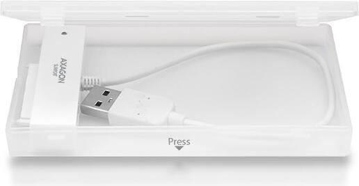 Productafbeelding Axagon ADSA-1S6 SLIMPort-adapter, USB 2.0, 2,5" SSD/HDD, SATA - met behuizing (2.5")