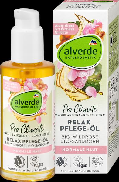 dm alverde Relax Pflege-Öl Bio-Wildrose, Bio-Sanddorn (Körperöl, 100 ml)