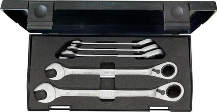 Gedore 7 UR-005 Satz Maulschlüssel mit Ringratsche, umschaltbar 5-teilig 8-19 mm (19 mm, 8 mm, 10  mm, 14 mm, 18 mm, 11 mm, 12 mm, 17 mm, 15 mm, 13 mm, 9 mm, 16 mm)