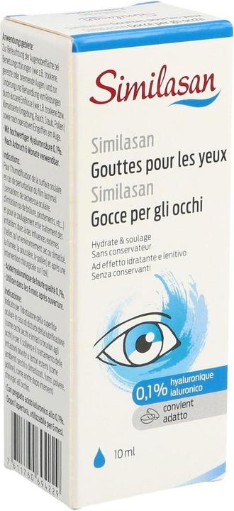 Actual product image Similasan Eye drops with 0,1% hyaluron (10 ml, Eye drops with 0.1% hyaluronic acid)