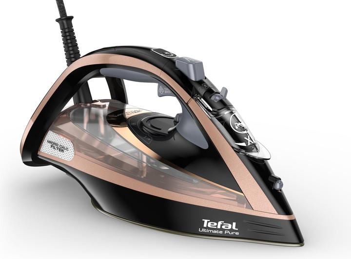 Productafbeelding Tefal Ultimate Pure FV9845 Droog & Stoomstrijkijzer Durilium Zelfreinigende Basisplaat, Koper (3200 W, 260 g/min)