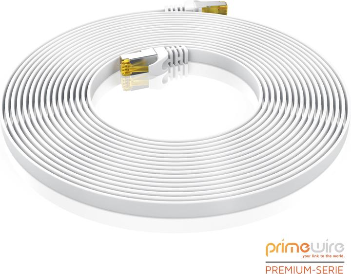 Produktbild Primewire CAT.7 Netzwerkkabel flach - Ethernet Gigabit Lan Kabel RJ45 - Patchkabel - komp. CAT.5 CAT.6 CAT.8 (U/FTP, CAT7, 2 m)