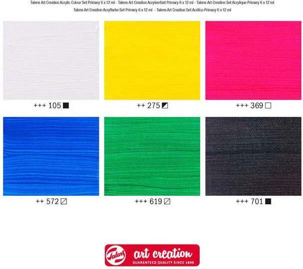Produktbild Royal Talens Talens Art Creation Acrylfarben-Set Primär, 6x12ml (Mehrfarbig, 12 ml)