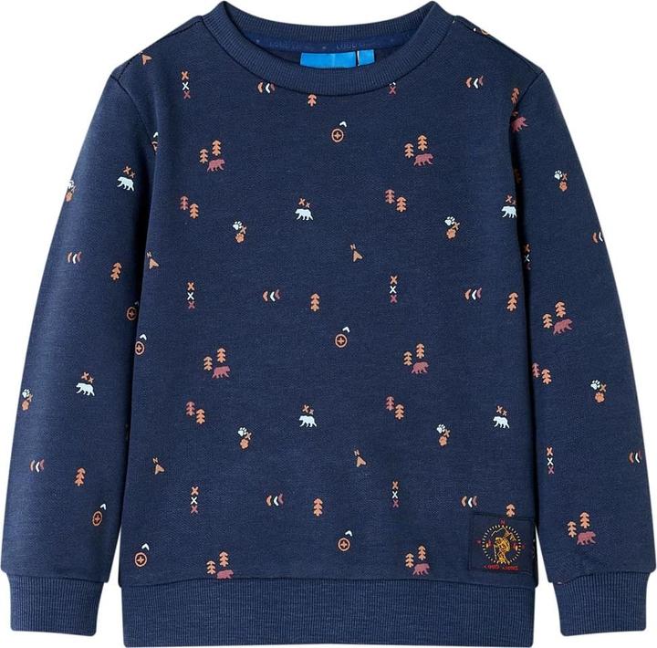 Actual product image VidaXL Children's sweatshirt navy blue melange 128,Material: 92 (128)