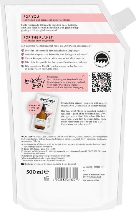 Actual product image we:care2 Refill bag (Liquid soap, refill, 500 ml)