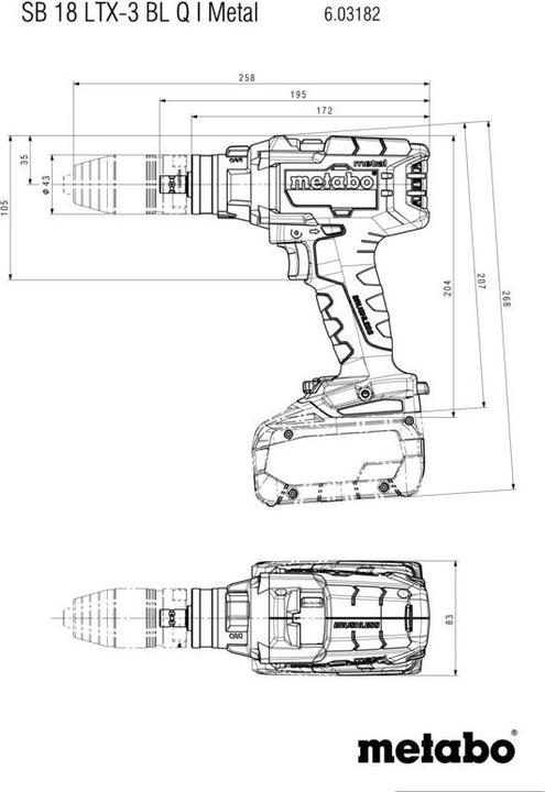 Produktbild Metabo SB 18 LTX-3 BL Q I Metal (Akkubetrieb)