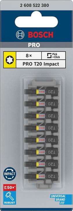 Productafbeelding Bosch Zubehör Impact Control schroevendraaier bitpakket. 8 stuks. met T20. 25 mm (T20)