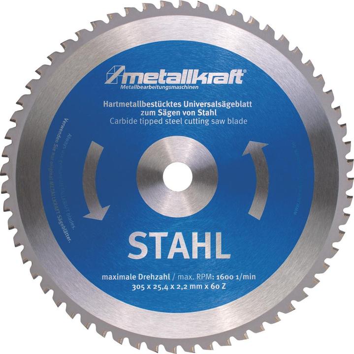 Produktbild Metallkraft Kreissägeblatt ø: 305x2,4x25,4mm für Stahl für Kappsäge MTS 356