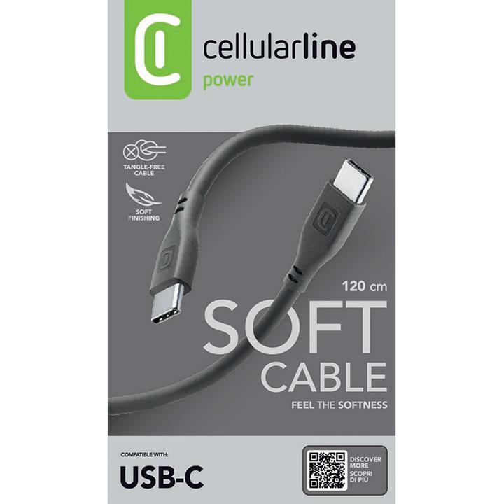 Immagine prodotto Cellularline Soft cable 120 cm - USB-C to USB-C (1.20 m, USB 3.2 Gen 1)