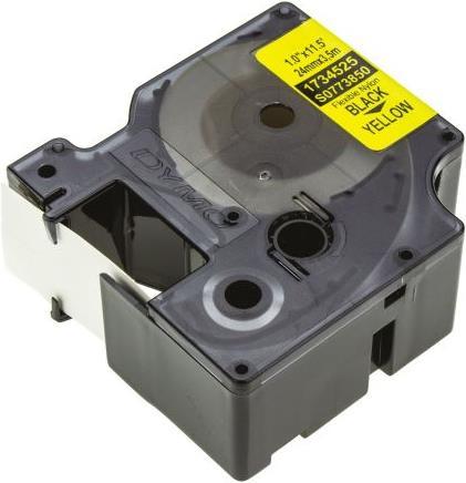 Immagine prodotto Dymo Nastro in Nylon 24mmx3,5mt Nero/Giallo (2.40 cm, Nero)