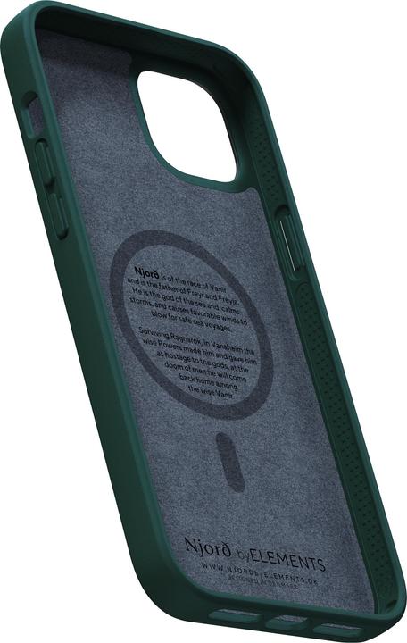 Actual product image Njord Hard Cover Salm.Leather Magsafe Case green (Apple iPhone 14 Plus)