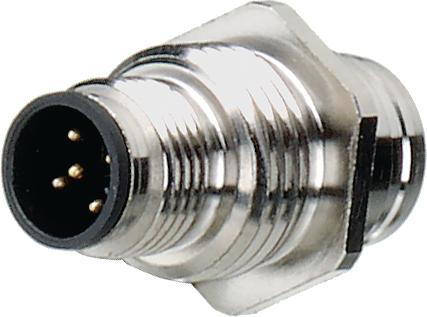 Produktbild Lumberg Wanddurchführung M12 5pol, M12, Stecker / Steckbuchse, Gerade, Pole - 5, Feder, Panelmontage