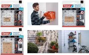 Actual product image tesa Adhesive screw for masonry & stone, square, 5kg holding capacity
