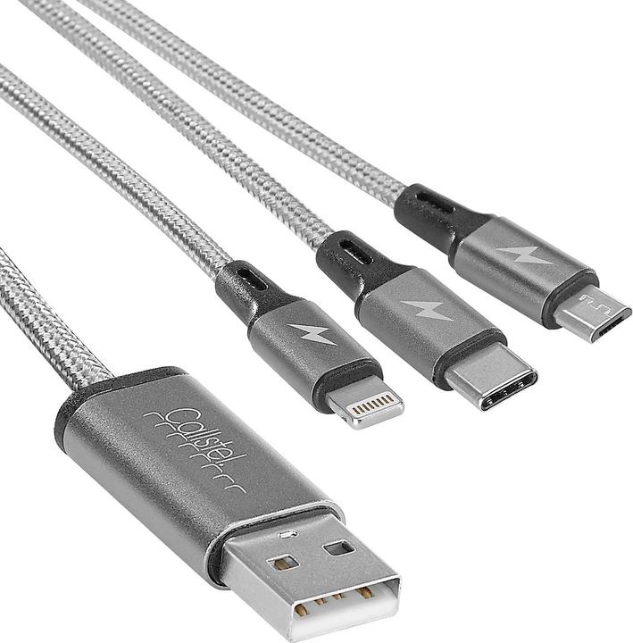 Produktbild Callstel 3in1-Schnellladekabel (0.60 m, USB 3.0)