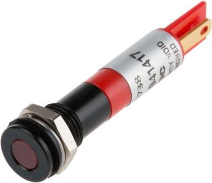 Produktbild Rs Pro LED 8mm Chromblende 12Vdc Rot