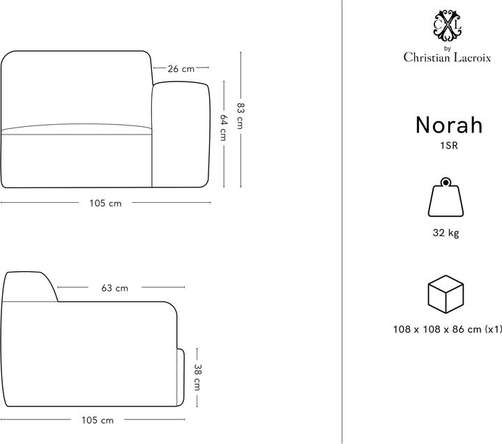 Actual product image CXL by Christian Lacroix Norah (1-seater, Modular sofa)