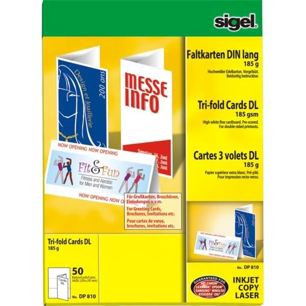 Immagine prodotto Sigel Carte pieghevoli (A4, 185 g/m², 50 x)