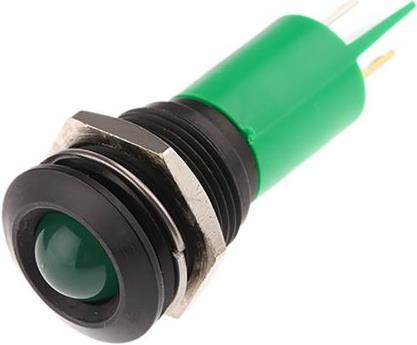 Actual product image Rs Pro 16mm grn LED black chrome,230Vac/115Vdc
