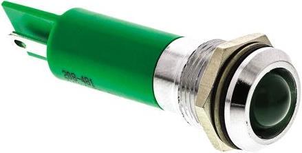 Actual product image Rs Pro 12mm green LED bright satin chr,24Vac/dc