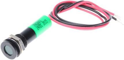 Produktbild Rs Pro LED 8mm Chromblende 24Vdc Grün +Kabel