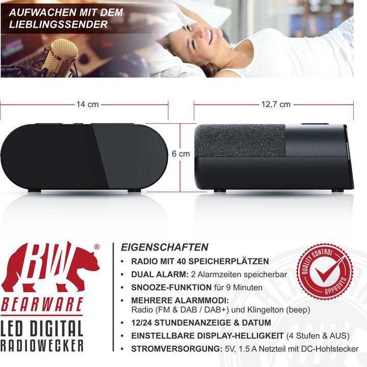Actual product image Bearware DAB Plus clock radio