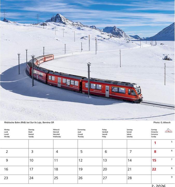 Produktbild Schweiz 21x24 2026 (21 x 24 cm, Harter Einband, Französisch, Deutsch, Italienisch)