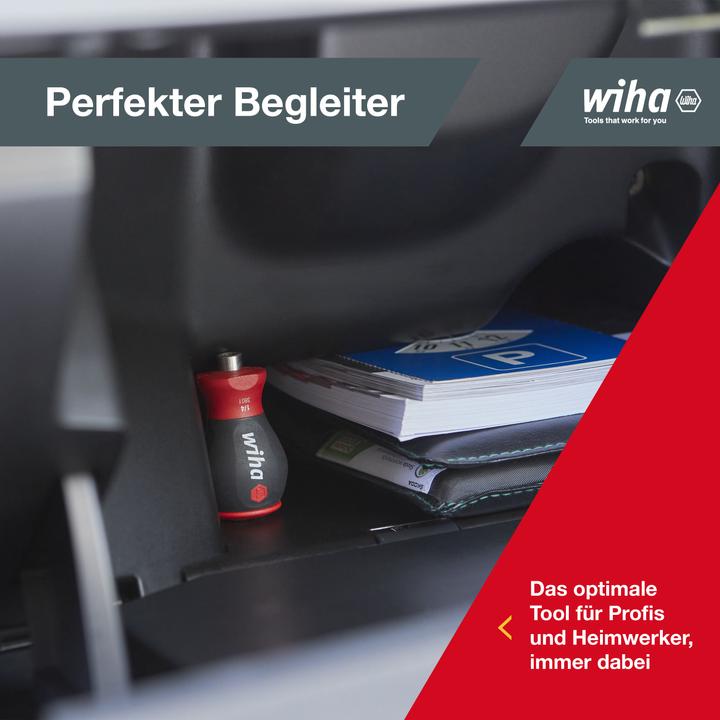 Image du produit Wiha Tournevis avec magasin d'embouts Stubby (Vis fendues, Clé Allen, Torx (TX), Cruciforme PZ, Recouvrement cruciforme Phillipps (PH))