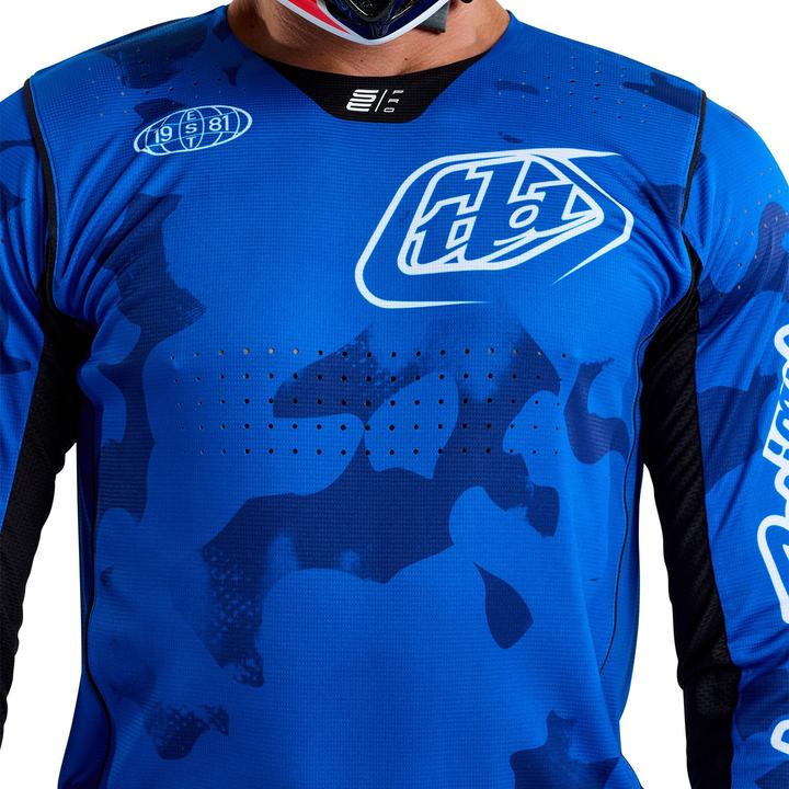 Troy Lee Designs SE Pro Jersey, Blotted, bright blue, XL (XL)