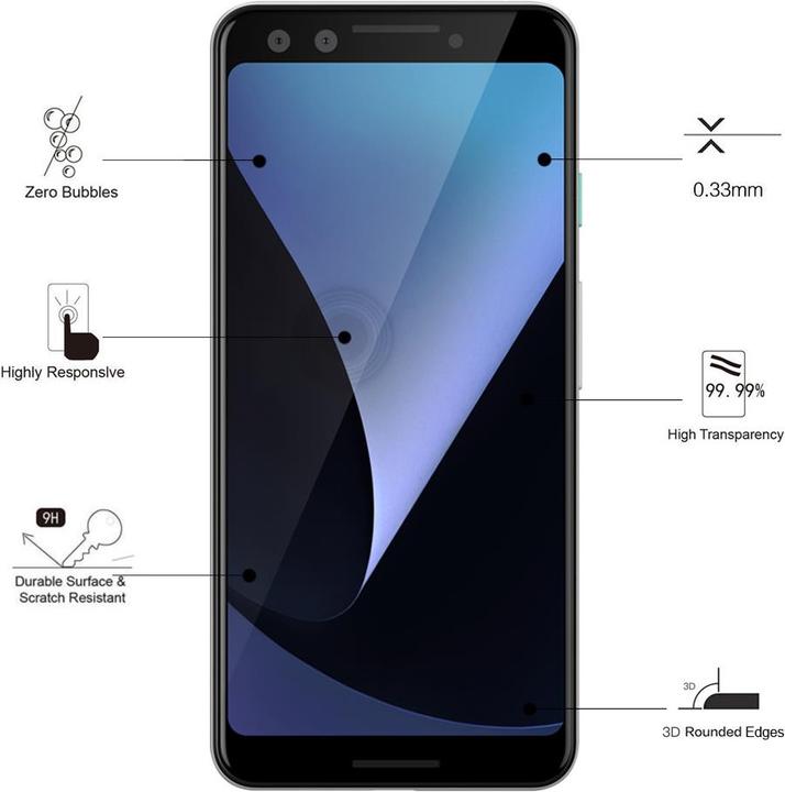 Actual product image Eiger Mountain Glass Clear Edge (1 Piece, Google Pixel 3)