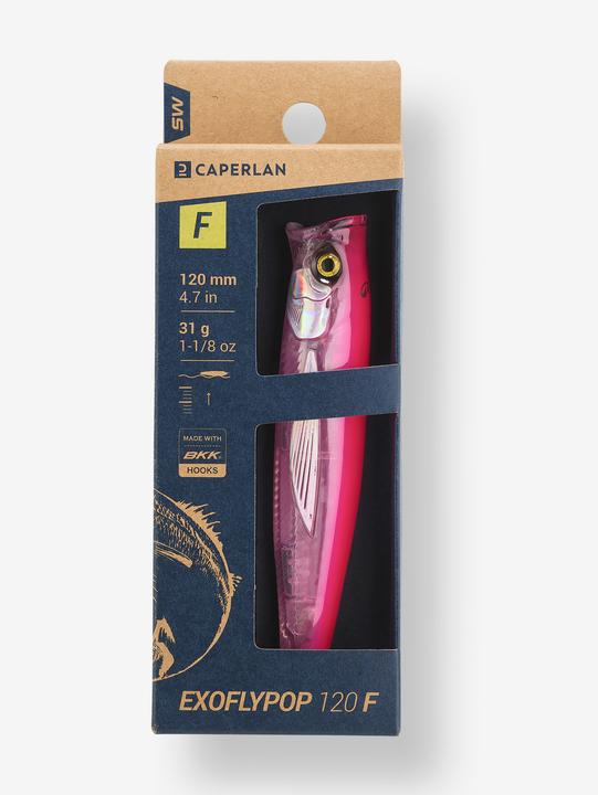 Produktbild Caperlan Oberflächenköder Popper Exofly Pop 12 cm rosa Meeresangeln (12 cm)