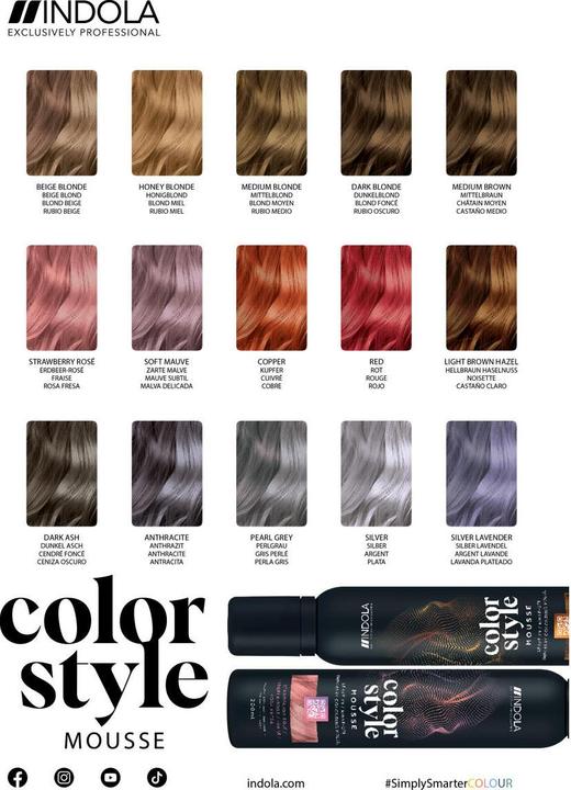 Indola Profession Color Style Mousse Farbkarte