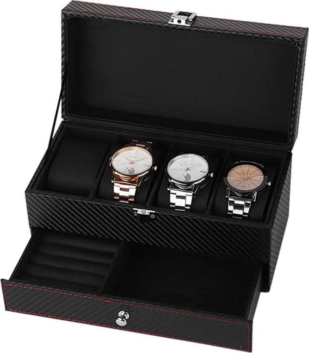 Produktbild JTI Uhrenbox mit Schmuckaufbewahrung - Schwarz