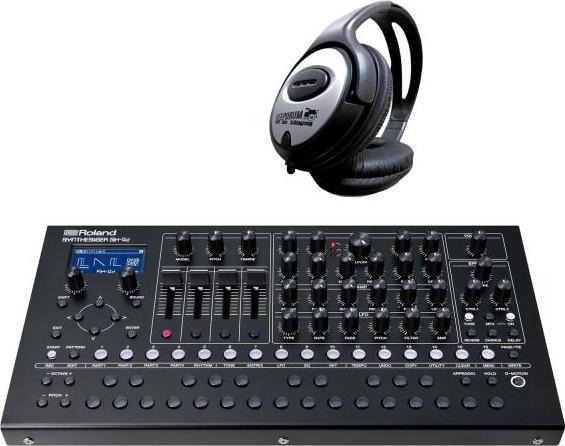 Roland SH-4d Desktop Synthesizer mit Kopfhörer