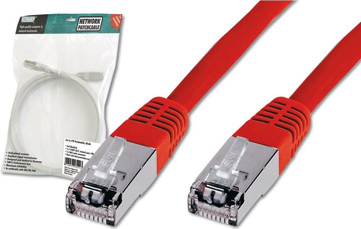 Actual product image Digitus CAT5e SF-UTP Patchk.,1m, Red (SF/UTP, CAT5e, 1 m)