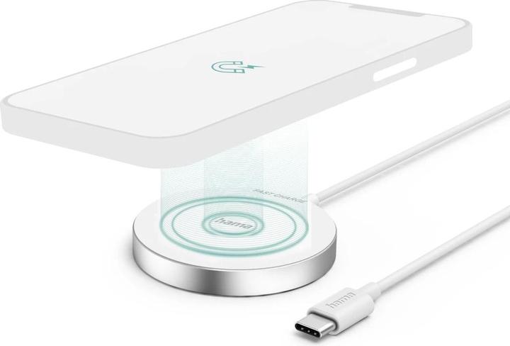 Image du produit Hama Chargeur sans fil MagCharge FC15 15 W, Turbo Fast Charge, blanc (15 W)