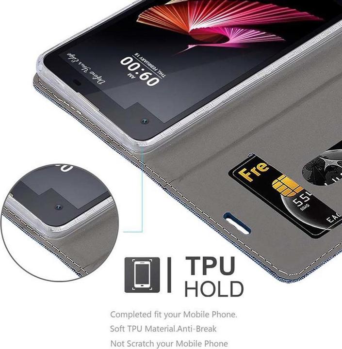 Produktbild Cadorabo Book Jeans Optik Cover (LG X Screen)
