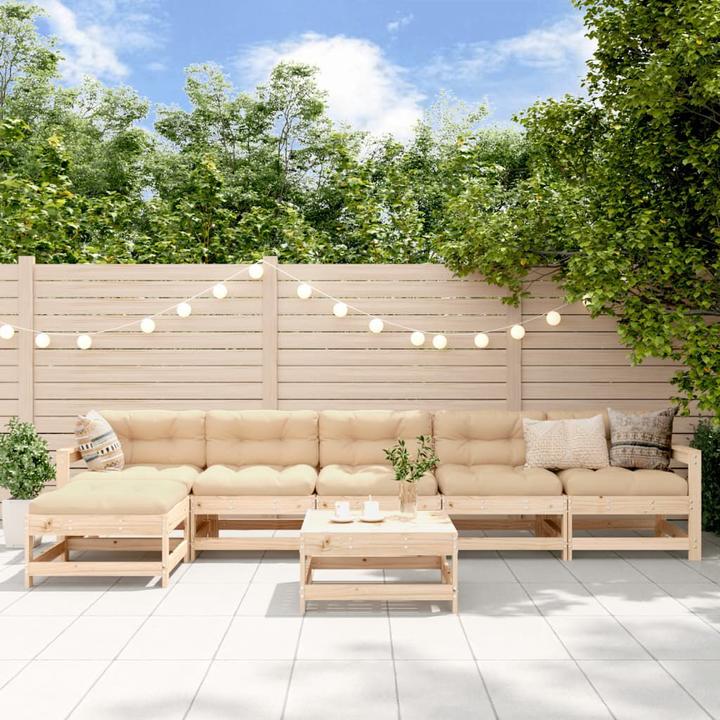 Produktbild VidaXL 7-tlg. Garten-Lounge-Set Massivholz Kiefer,Material