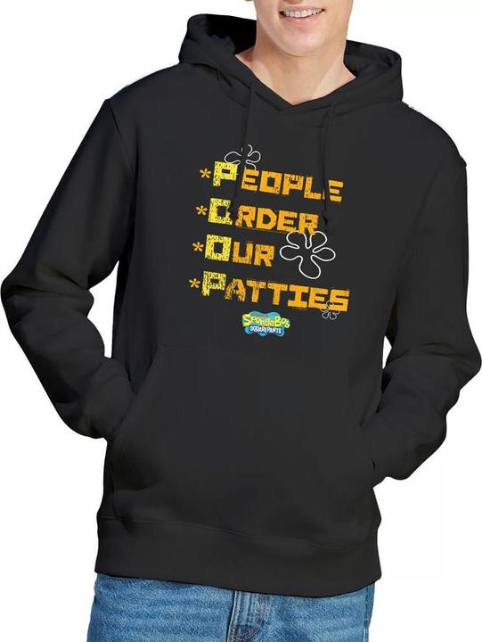 Immagine prodotto Spongebob Squarepants People Order Our Patties Felpa con Cappuccio Uomo (L)