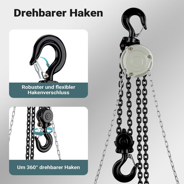 Produktbild Wiltec Kettenzug bis 3t Handkettenzug 3m Hubhöhe Hebelzug Tragmittel Hebezeug
