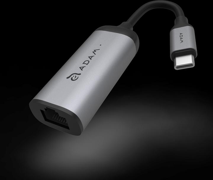 Produktbild Adam Elements CASA e1 - USB-C Ethernet Adapter, grey (USB-C, RJ45 (1x))