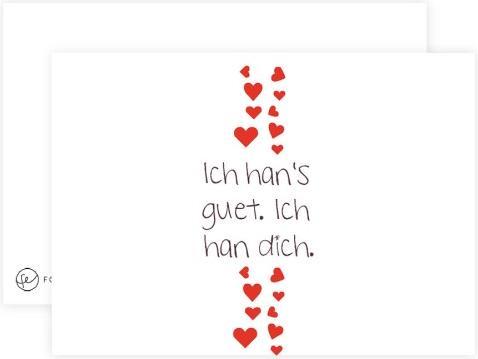 Produktbild Fotoeigenart Postkarte Ich hans guet. Ich han dich