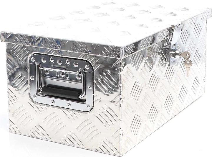 Actual product image XPOtool Aluminium Tool Box 50.8x30.5x24cm Silver-coloured Transport Box Workshop Toolbox with Key