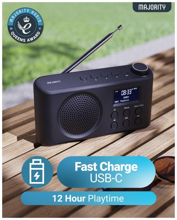 Actual product image Majority Orwell DAB+ Radio mit Akku (VHF, DAB+, Bluetooth)
