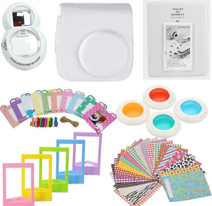 JTI Zubehörset für Fujifilm Instax Mini 8/9 - Weiss (Kamera Zubehörtasche)