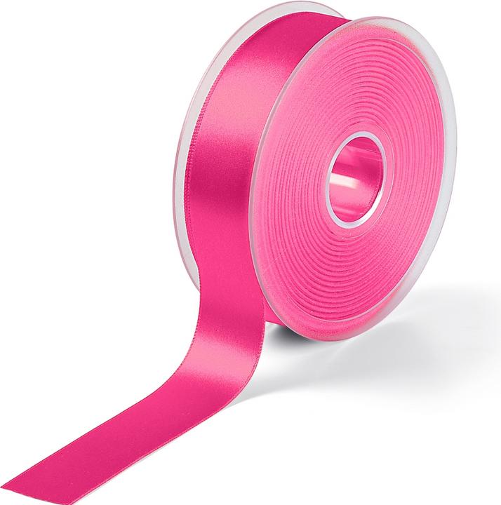 Actual product image Prym Satin ribbon, glossy on both sides, pink 25 mm, coupon 3 m, 100 % PES (Gift ribbon)